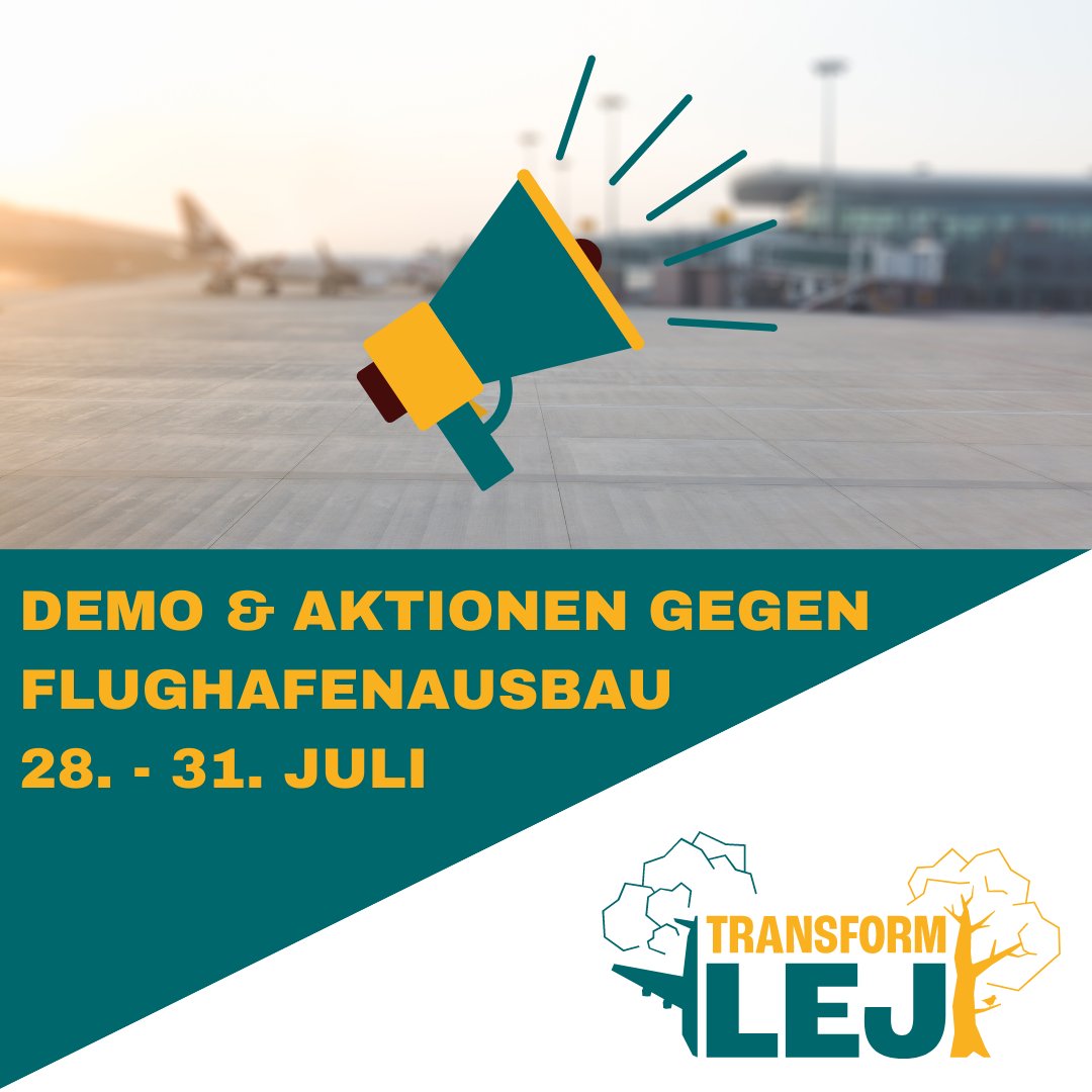 TransformLEJ's tweet photo. Schluss mit dem Flug in die Klimakrise!
Transform LEJ ruft zu Demo und Aktionen gegen den Flughafenausbau Leipzig Halle auf! https://t.co/ab12zj0i5d