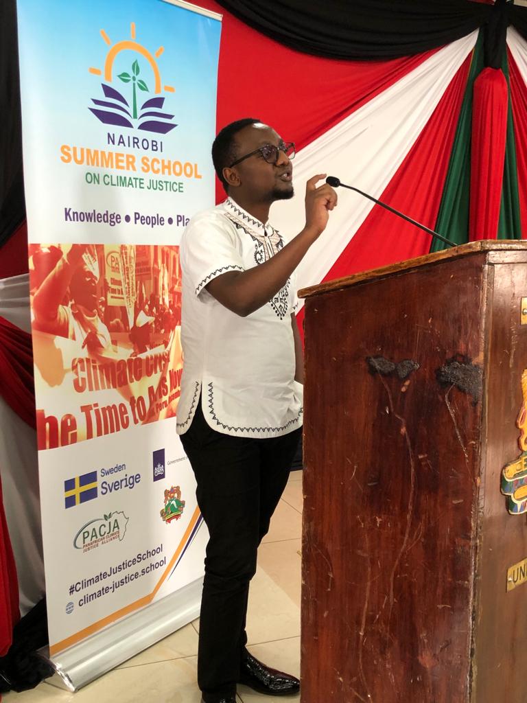 "Youth have to ensure that they identify their space of influence and run with passion, committment and perseverance." <a href="/JuliusMbatia1/">Julius Mbatia</a> shares his journey in the #ClimateJustice space. Truly inspirational🤗🙌 <a href="/Summer_School1/">Nairobi Summer School on Climate Justice</a> <a href="/KenyattaUni/">Kenyatta University #ExperienceKU</a> 
#YouthMatter #NSSCJ