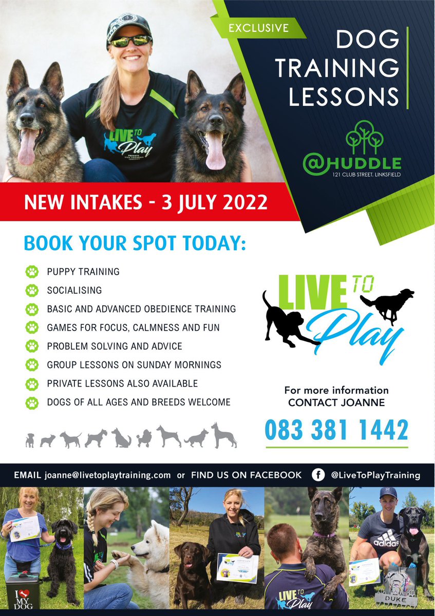 huddleparkgolf's tweet photo. Live to Play will be starting their new term this coming Sunday 3 July 2022 at Huddle Park Golf &amp; Recreation
All new doggies and owners are welcome!! 

Contact them today to book your spot (limited space available). https://t.co/VTkvfbfGW4