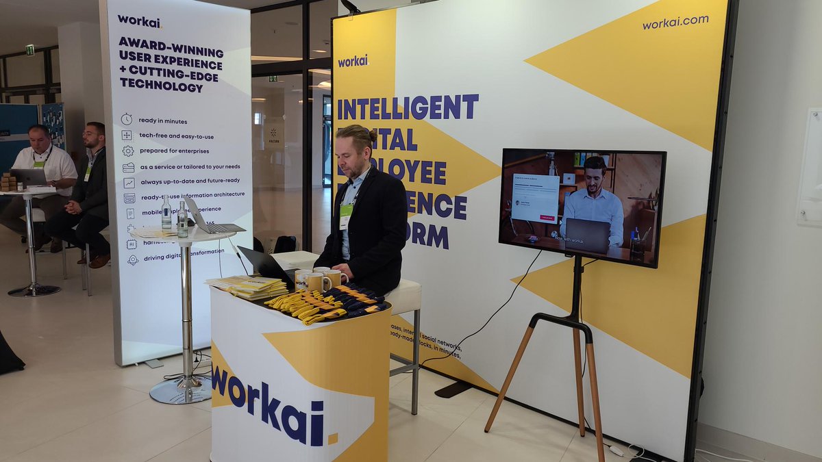 💛 Workai at <a href="/INTRA_NET_WORK/">INTRA_NET_WORK</a> Reloaded Berlin!

▪ Our representatives are waiting for you at our booth ready to chat about improving internal communications and increasing employee engagement by implementing Workai.

👉 Be sure to meet with them! #IntraNetReloaded