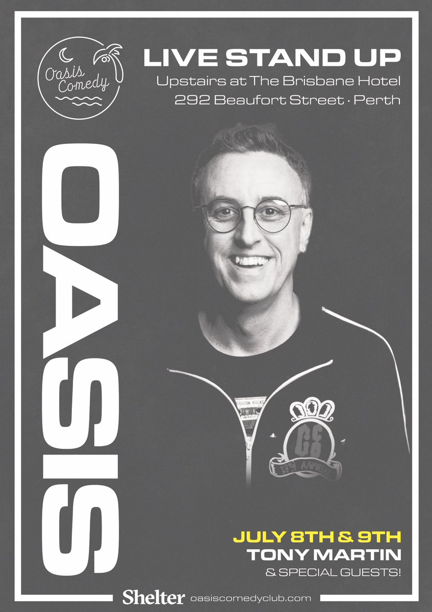 Doing my first stand-up shows in Perth since 1994, next week at <a href="/OasisComedyClub/">OasisComedyClub</a>:
