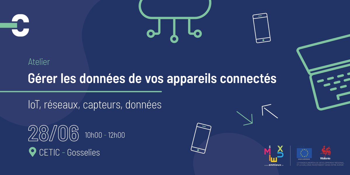 Demain: Atelier "Internet des Objets" du <a href="/Hub_charleroi/">Hub créatif Charleroi Métropole</a>  au <a href="/CETIC/">CETIC</a>: Gérer les données de vos appareils connectés.
eventbrite.be/e/billets-gere…