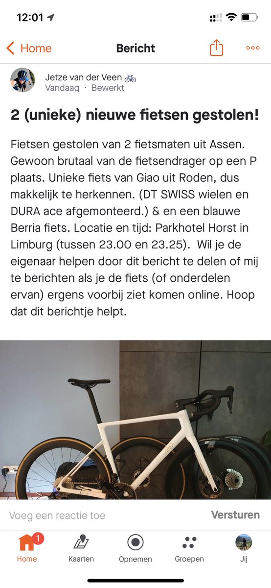 Wie kan helpen? Fietsen gestolen in Limburg. <a href="/thijszonneveld/">Thijs Zonneveld</a> <a href="/hetiskoers/">Het is koers!</a> @giolippens <a href="/sporza_koers/">Sporza 🚴</a>
