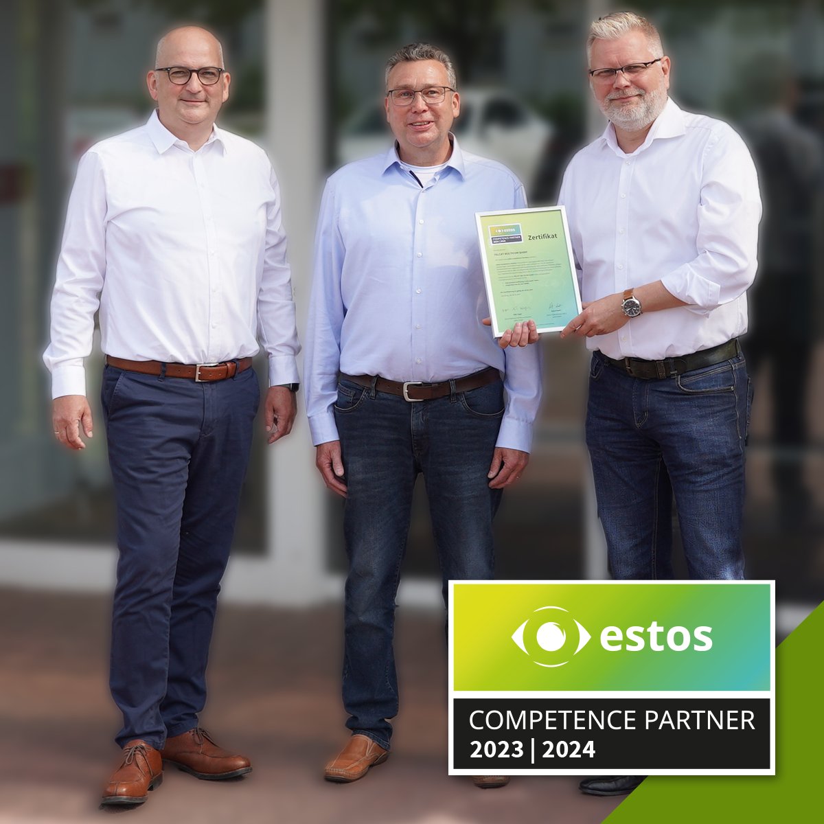 Übergabe des offiziellen 𝗲𝘀𝘁𝗼𝘀 𝗖𝗼𝗺𝗽𝗲𝘁𝗲𝗻𝗰𝗲 𝗣𝗮𝗿𝘁𝗻𝗲𝗿-𝗭𝗲𝗿𝘁𝗶𝗳𝗶𝗸𝗮𝘁𝘀 𝗯𝗲𝗶 𝗱𝗲𝗿 𝗧𝗘𝗟𝗖𝗔𝗧 𝗠𝗨𝗟𝗧𝗜𝗖𝗢𝗠 𝗚𝗺𝗯𝗛 🙌🤩
Vielen Dank Stefan Wohlken (rechts) und Christian Rittmöller (links) für den freundlichen Empfang.
#estoscompetencepartner