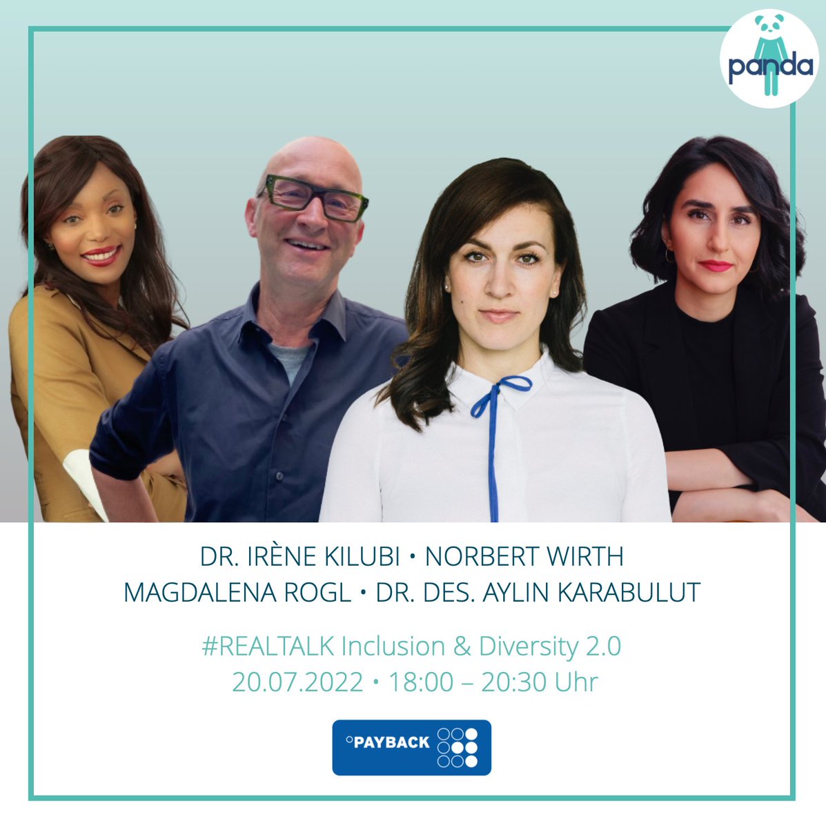 PANDA | The Women Leadership Network (@we_are_panda) on Twitter photo Am 20. Juli sind wir nach zwei Jahren Pause endlich wieder bei unserem langjährigen strategischen Partner <a href="/PAYBACK_GROUP/">PAYBACK GROUP</a> zu Gast 💙 Unter dem Motto „#REALTALK Inclusion & Diversity 2.0“ knüpfen wir an ein erfolgreiches Panel an. Infos & Tickets: bit.ly/3NdaTdh Am 20. Juli sind wir nach zwei Jahren Pause endlich wieder bei unserem langjährigen strategischen Partner <a href="/PAYBACK_GROUP/">PAYBACK GROUP</a> zu Gast 💙 Unter dem Motto „#REALTALK Inclusion & Diversity 2.0“ knüpfen wir an ein erfolgreiches Panel an. Infos & Tickets: bit.ly/3NdaTdh