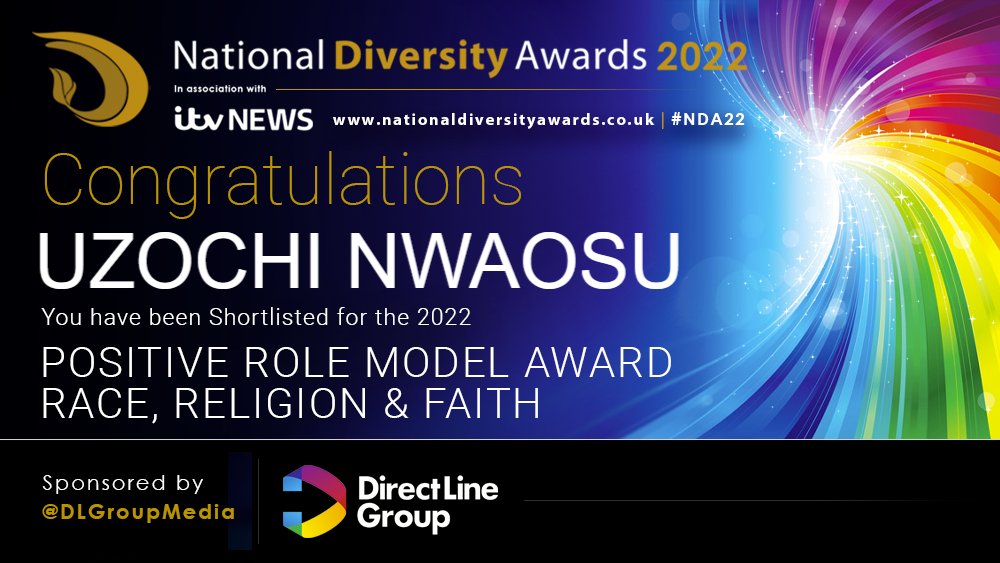 ndawards's tweet photo. Uzochi Nwaosu has been shortlisted for the Positive Role Model Award for Race/Faith/Religion at the National Diversity Awards 2022 in association with @ITVNews! Congratulations Uzochi! #NDA #NDA22 #PositiveRoleModel @DLGroupMedia https://t.co/iLCI3SP7jD