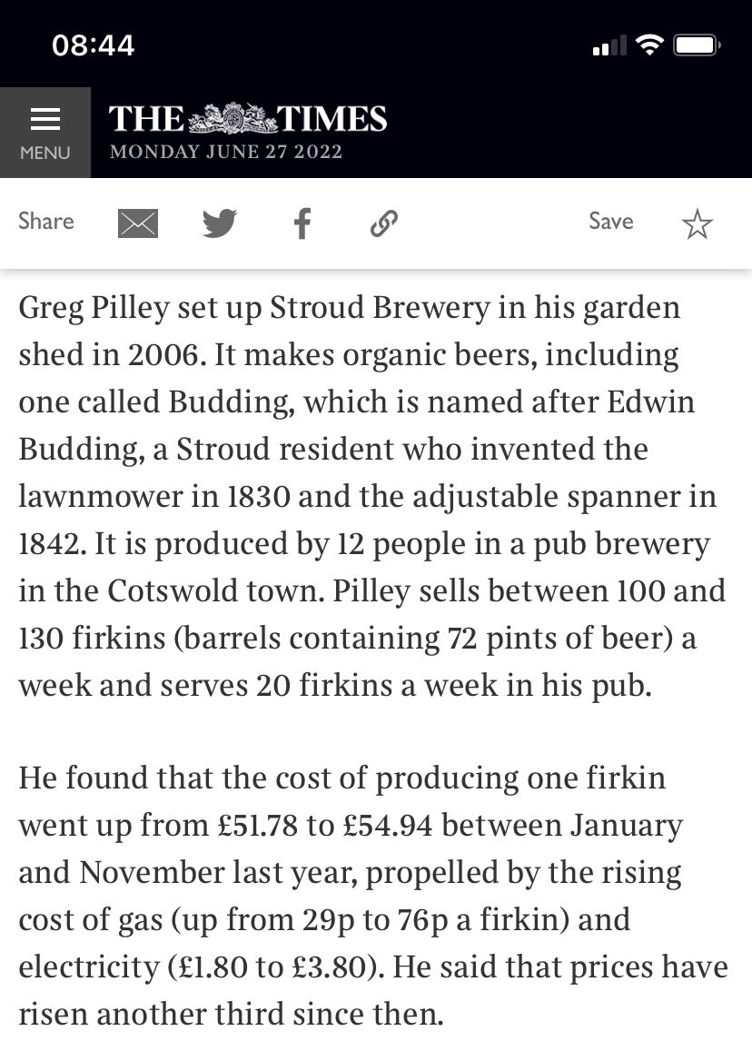 🚨📰We were featured in <a href="/thetimes/">The Times and The Sunday Times</a>
 this weekend on the rise in food prices and how hospitality businesses are coping as inflation soars

Great to see interviews with our members, 
<a href="/StroudBrewery/">Stroud Brewery</a> and <a href="/RichardsonBreak/">Richardson Hotels</a>

<a href="/MattWGriffith/">Matt Griffith</a> <a href="/davidbyers26/">David Byers</a>

👇

shorturl.at/jnGKZ
