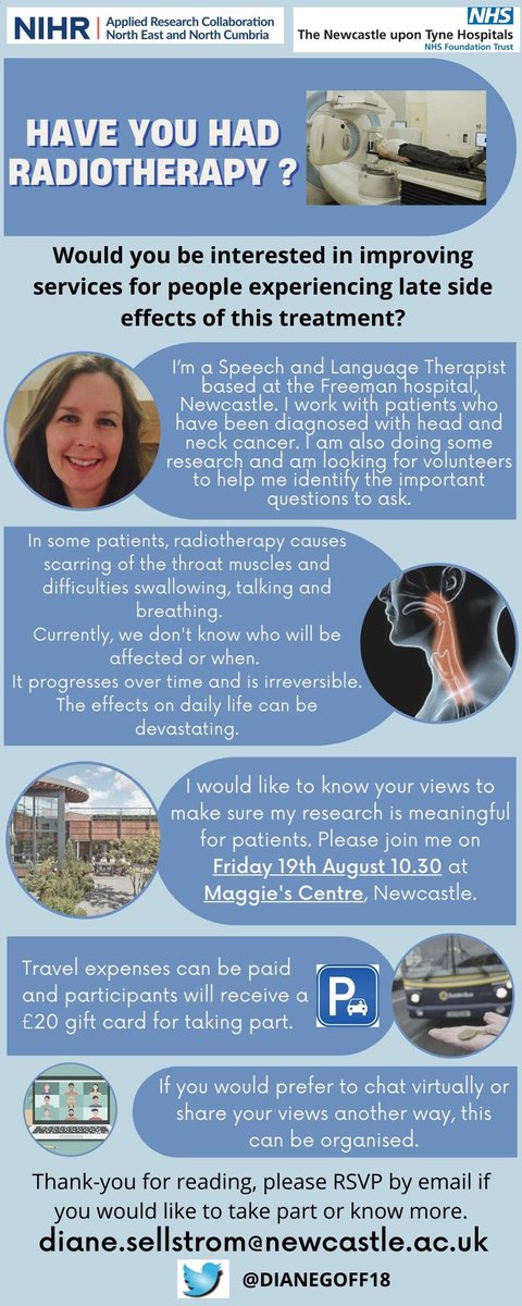 I’m looking for patients/carers 👇Please read/RT/share as appropriate. Thanks 🙏 @NUTHheadandneck @NewcastleENTSLT