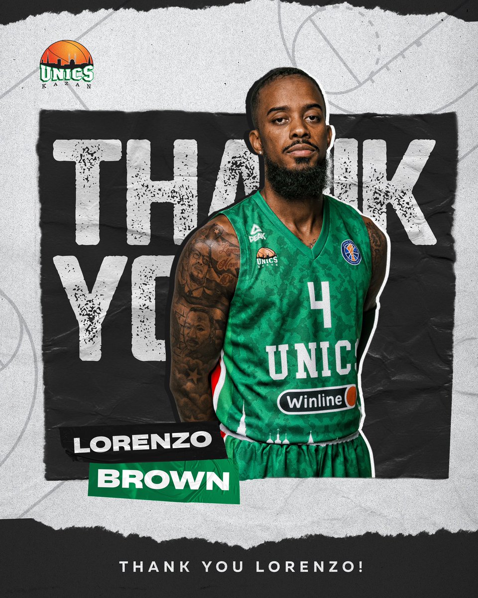 Спасибо, Лоренцо!🙌
⠀
31-летний американский разыгрывающий Лоренцо БРАУН, выступавший за УНИКС в минувшем сезоне, продолжит карьеру в другом клубе.