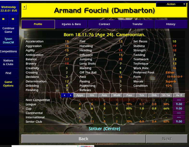 TysondoesCM's tweet photo. Stealing @champmegasave idea of a save and this screenshot makes me incredibly happy.  Foucini having a field day in Scotland (@CmMourinho will be pleased).

Really good idea for a save! https://t.co/djf3sGj0oc
