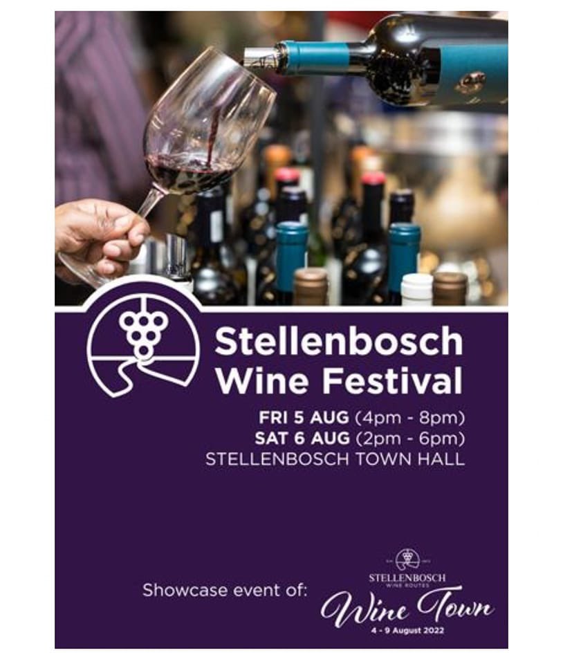 Wine lovers unite - the new 2022 Stellenbosch Wine Festival - showpiece event of the new 6 day family-friendly #WineTownStellenbosch 

Save the date! 📅🖊️🍷

<a href="/StellWineRoute/">Stellenbosch Wine Routes</a> <a href="/VisitStellies/">Visit Stellenbosch</a> <a href="/StellMun/">Stellenbosch Municipality</a>