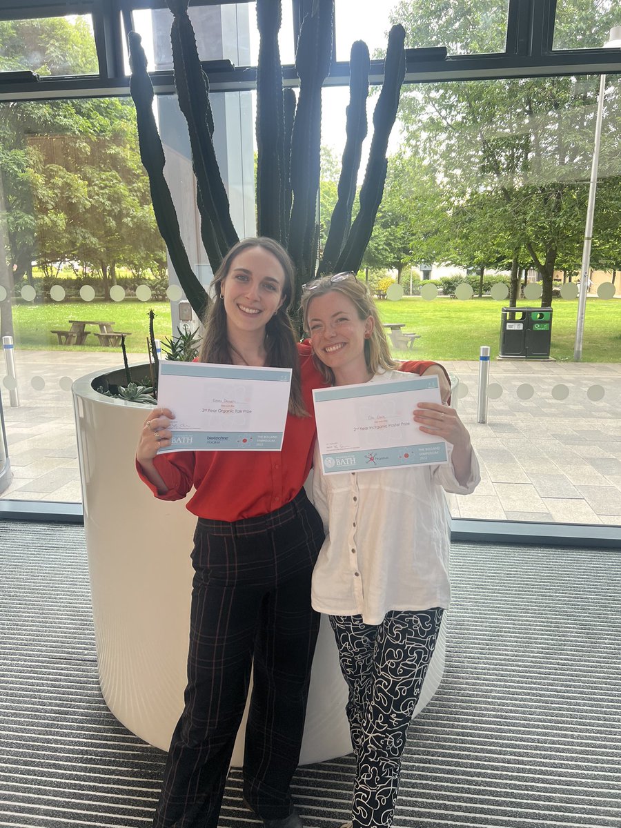 Had a great time at the Bolland Symposium last week, congrats to all the organisers! Very pleased to win a prize for my talk, congrats to all the other winners and presenters 🎉 <a href="/tomlinfchem/">Tom Linford-Wood</a> <a href="/ella_fclark/">Ella</a>