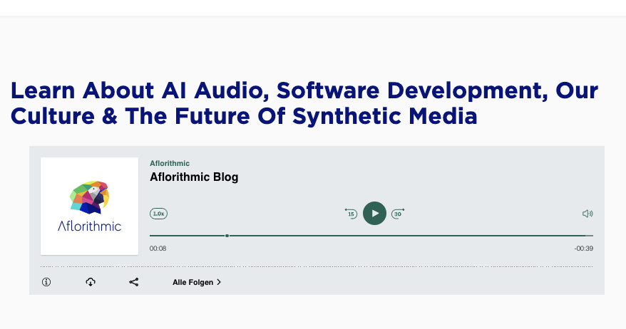 aflorithmic's tweet photo. Did you know you can do more than just read @aflorithmic's #blog?🗒️ Now you can listen to it too!🎧 Check it out now: https://t.co/rWXAvNvh18
#aflorithmic #audioisemotion #startup #AI #digitalmarketing #texttoaudio #AudioAsAService #automation #content #media #podcast #marketing https://t.co/CAytZxII6E