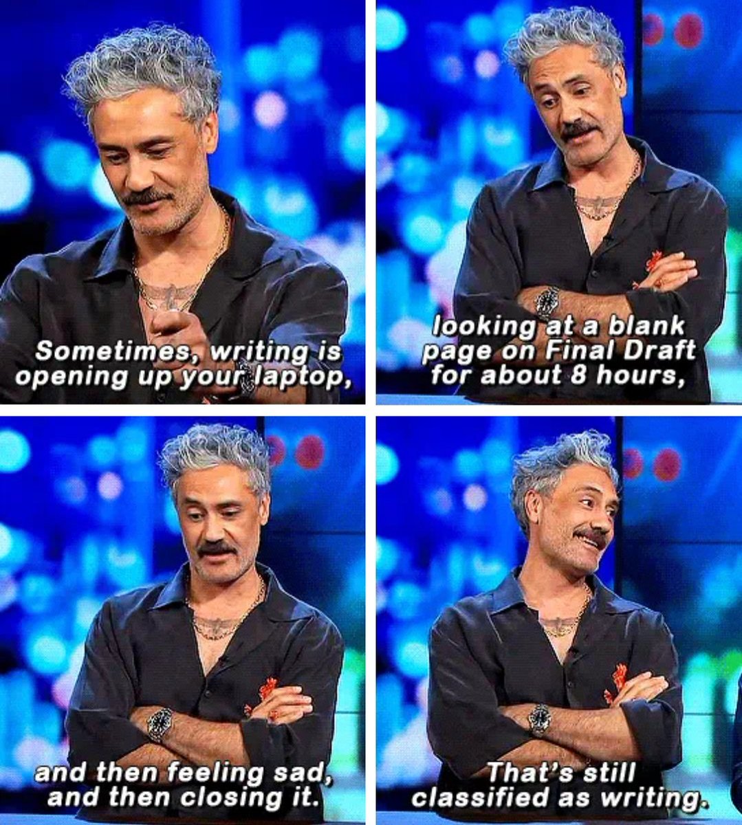 Taika being too real about writing here 🥲