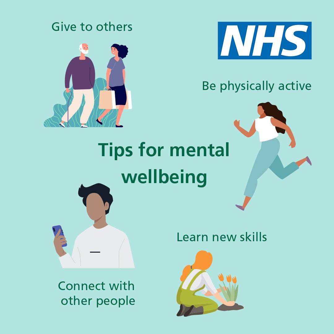 It’s #WorldWellbeingWeek. Evidence suggests there are steps you can take to improve your mental health and wellbeing. Trying these things could help you feel more positive and able to get the most out of life. For more advice, visit: nhs.uk/mental-health/…