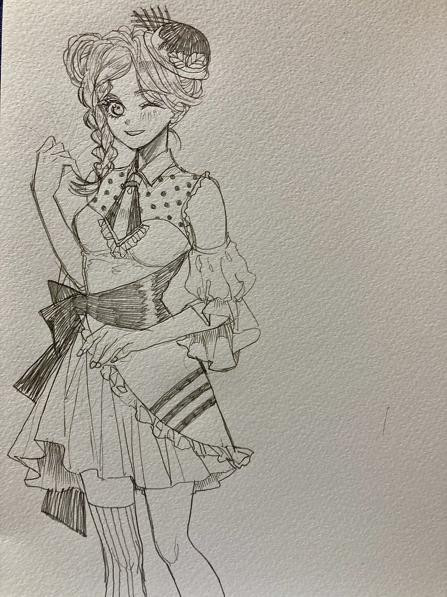 昔描いたキャラデザ案をまた少し アレンジしてみました🍫🌱 まだちょっと改良の余地はあるな🤔  #チョコミント #擬人化 #創作 #創作イラ #落書き #rkgk #OC #オリキャラ