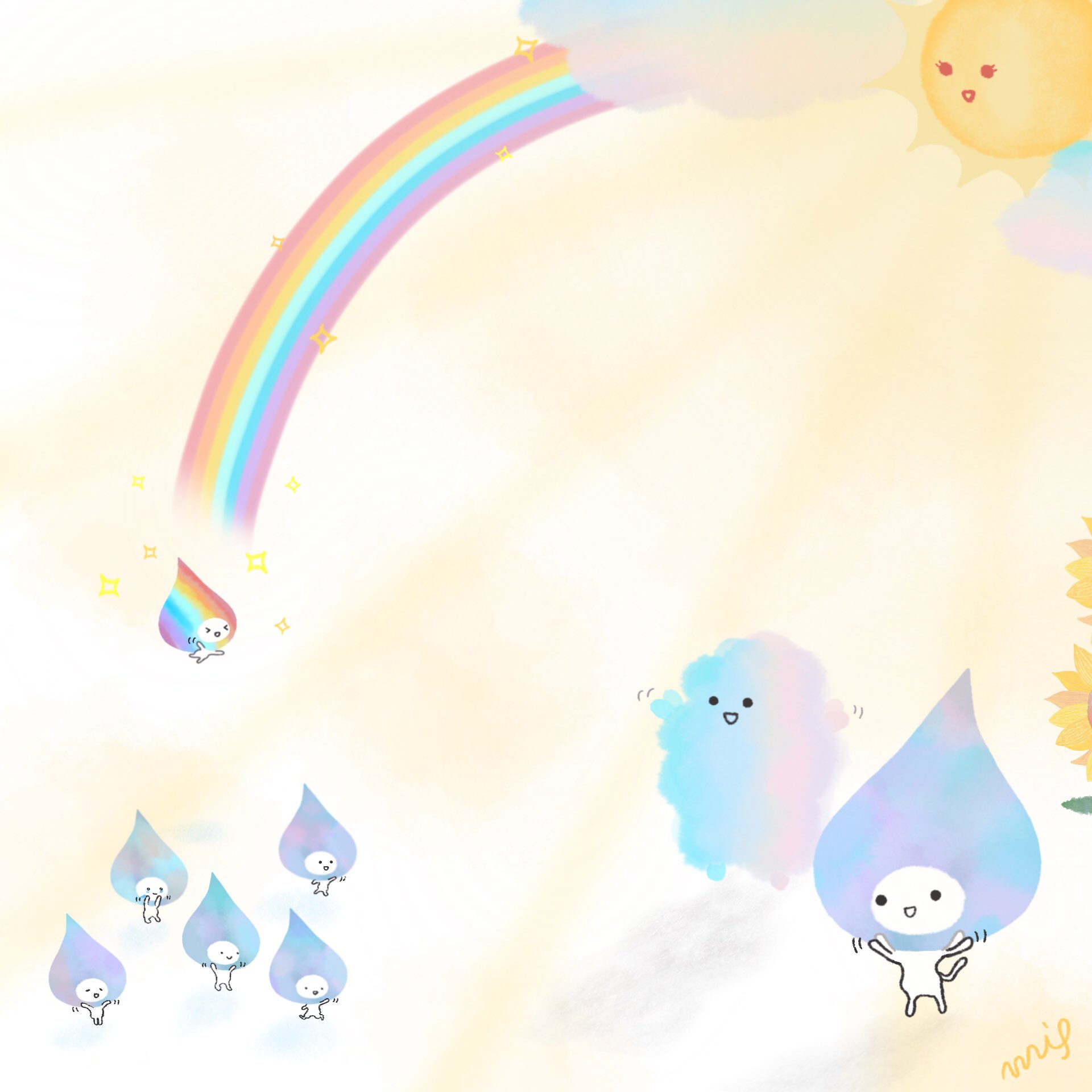 Mif みふ 梅雨明け ねこもこ イラスト 梅雨明け T Co Spyngaebvw Twitter