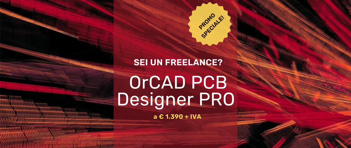 Sei un progettista freelance? Oggi OrCAD PCB Designer Pro è in promo per te a € 1.390 + IVA, fino al 31/07/2022! Scopri di più e chiedi la tua licenza in promo:
➡️ artedas.it/news/promo-orc…

#cadence #orcad @cadence #pcb #pcbdesign #progettazioneelettronica #freelance
