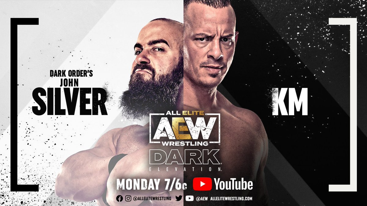 A new #AEWDarkElevation drops TONIGHT at 7/6c! ▶️ YouTube.com/AEW -@Heathereckless v @annajay___ -@MostDopeCJE/@iambrubaker v #HouseOfBlack's @BrodyXKing/@SNM_BUDDY -@KingSerpentico v @OfficialEGO -#DarkOrder's @silvernumber1 v @Superstar_KM