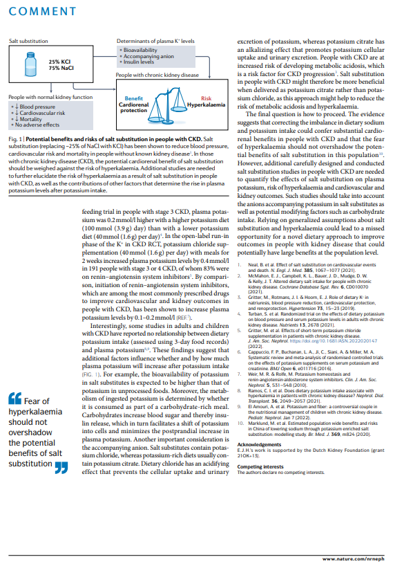 New Comment! Ewout J. Hoorn, @MarklundMatti & @Dr_WuJ discuss #salt substitution: opportunities and challenges for nephrology go.nature.com/3bxoSNV