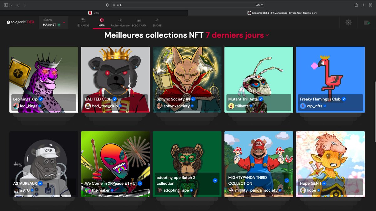 La collection est à nouveau certifié sur <a href="/realSologenic/">Sologenic</a> 💙

Nous sommes toujours dans le top 10 
Et nous avons atteint les 158 détenteurs.

Nous nous rapprochons du deuxième concours uniquement pour les détenteurs d’un <a href="/AsTaureaux/">ASTAUREAUX</a> 🚀

Tu crois au succès du #XRP ! Rejoins-nous!