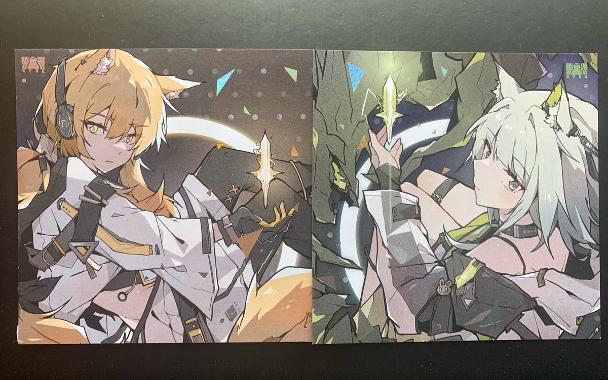 二アール(アークナイツ) ,ウィスラッシュ(アークナイツ) 「キタ━━━━(*'◒`*)━━━━✨ 」|きょう🍤❄️多忙のイラスト