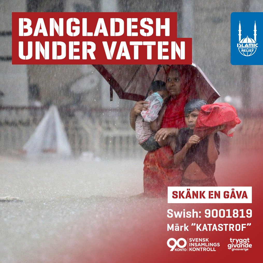 Islamic Relief svarar med livräddande insatser när svåra översvämningar ödelägger samhällen i nordöstra #Bangladesh. Ännu en anledning till att inte skära ner biståndet! Biståndet behövs mer än någonsin!  #räddabiståndet skriv under här: https://t.co/b3UG2kZFgi https://t.co/ypSZHl0NNQ