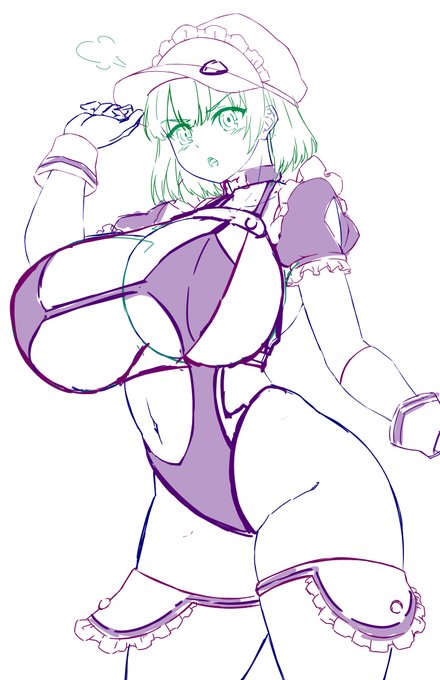 いつものラフ。
次はエーテル財団職員ちゃん。 