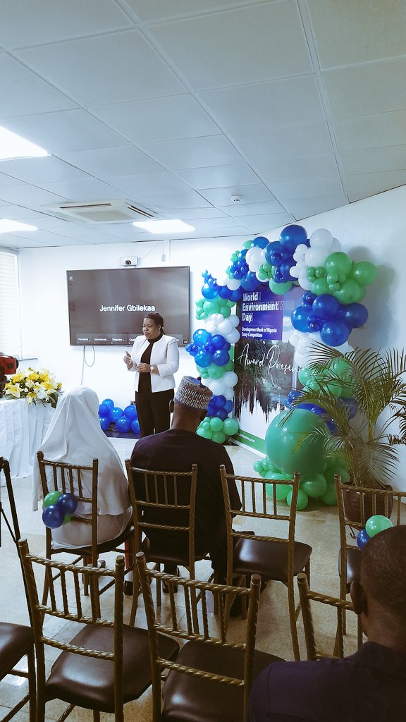 SDGRadioNG's tweet photo. Mrs Ijeoma Ozulumba - Exec. Dir. Finance/Corporate Services welcoming participating schools &amp; stakeholders at the #WorldEnvironmentDay Essay competition awards 
#DBN #DevBankNG #FinancingSustainableDevelopment #SDGRadio #SDGRadioNG #BeTheFuture https://t.co/H3YqzENPYr