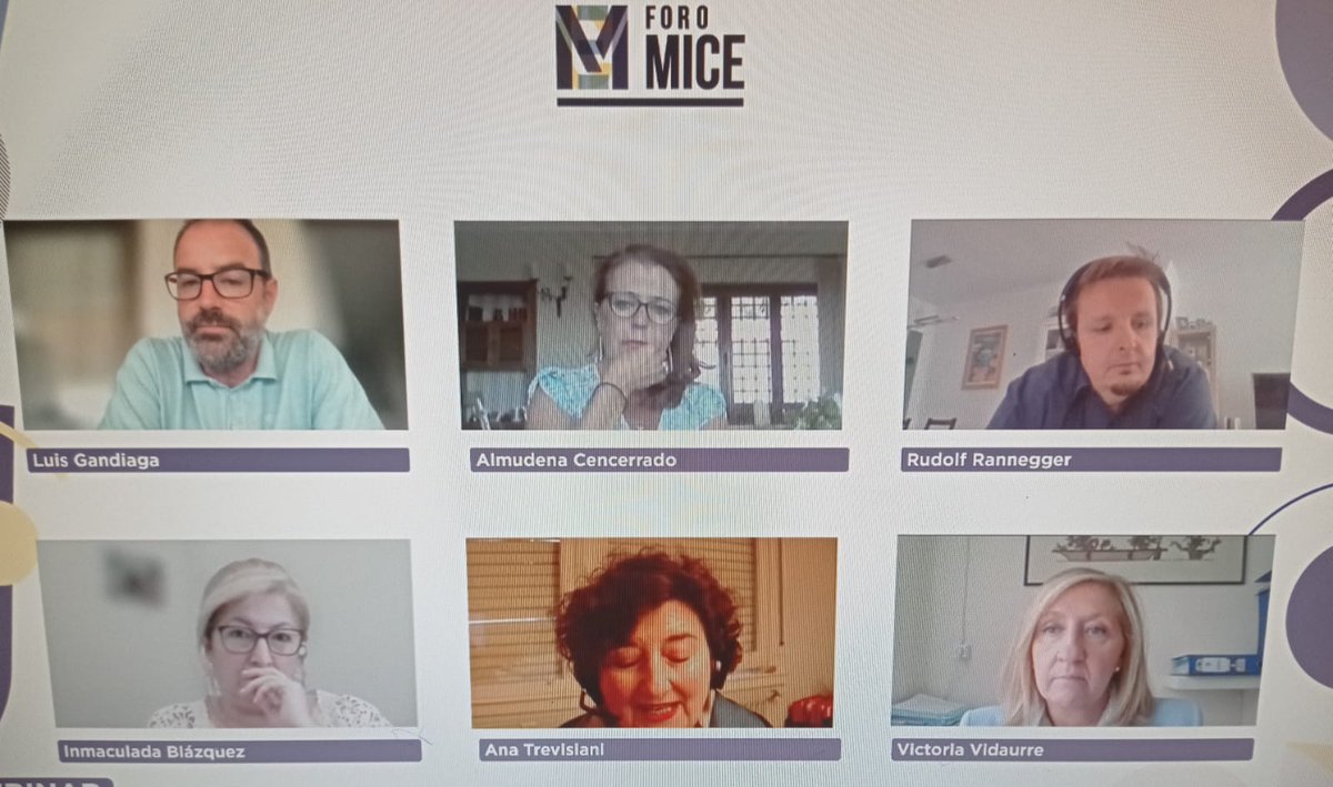 Retoma <a href="/luis_svr/">Luis Gandiaga</a> vicepresidente ejecutivo de #ForoMICE, con la presentación de los panelistas que intervienen a continuación;

📍 CEFAPIT; <a href="/AlmudenaCencerr/">Almudena Cencerrado</a>
📍 AEVEA; <a href="/r_rannegger/">Rudolf Rannegger</a>
📍 OPC SPAIN; #AnaTrevisani
📍 ADEAZA; #VictoriaVidaurre
📍 ASPEC; <a href="/Inmablazquez3/">Inma ASPEC</a> 

#webinar #mice