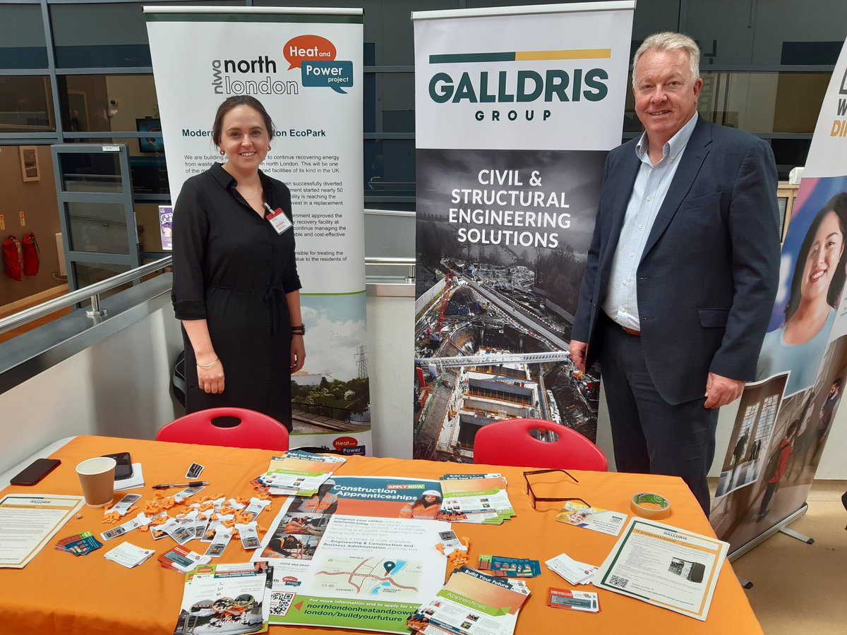 At Leyton 6th Form College careers day with Beth Parsons from AECOM, talking to students about careers and apprenticeships at NLHPP. <a href="/Galldris/">Galldris</a> <a href="/NLHPP/">North London Heat and Power Project</a> @aecom