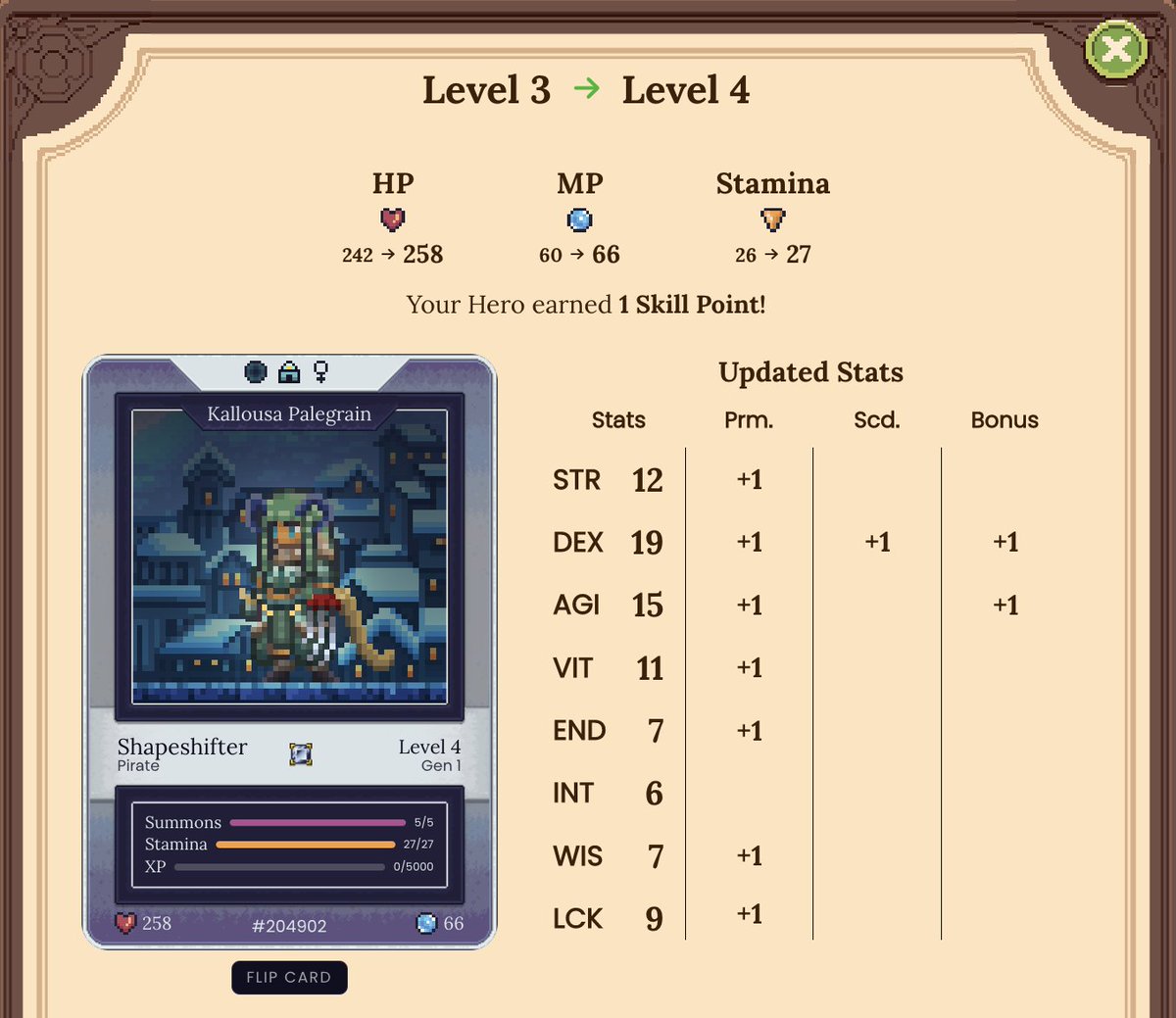 DFKnous's tweet photo. For example, many wouldn't use an #AttunementCrystal on this common Shapeshifter, but I take care of ALL of my #DefiKingdoms heroes.
After all, it's not just the purchase price of the hero; time invested adds a LOT of the value.
$JEWEL #DFK @DefiKingdoms #GameFi #RPGs #MMORPGs https://t.co/9OrZbczDu7