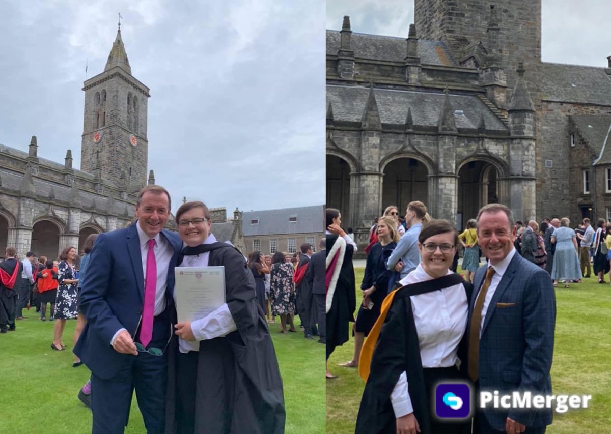 Jericho2002's tweet image. Sometimes you get lucky and see your daughter graduate at St Andrews. I have been so very fortunate to do it twice. Congratulations Mk MA (Honours 1st Class) MLitt #evertoexcel ⁦@univofstandrews⁩