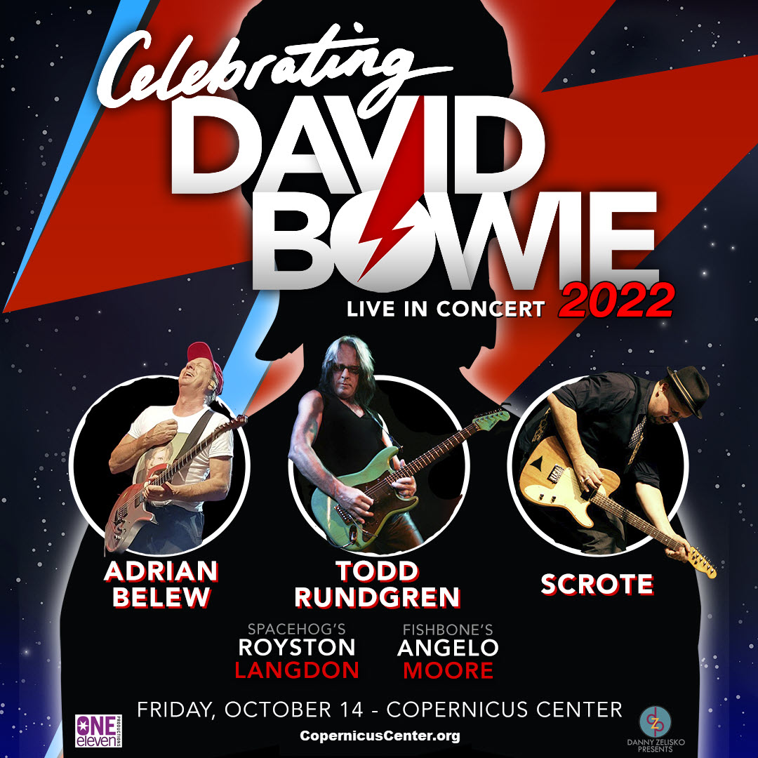 JUST ANNOUNCED 
→ Celebrating David Bowie in Chicago features TODD RUNDGREN, former Bowie Music Director ADRIAN BELEW, SCROTE, Spacehog’s ROYSTON LANGDON, Fishbone’s ANGELO MOORE, &amp; JEFFREY GAINES.
...
#CopernicusCenter #Chicago #chicagoevents #CelebratingDavidBowie