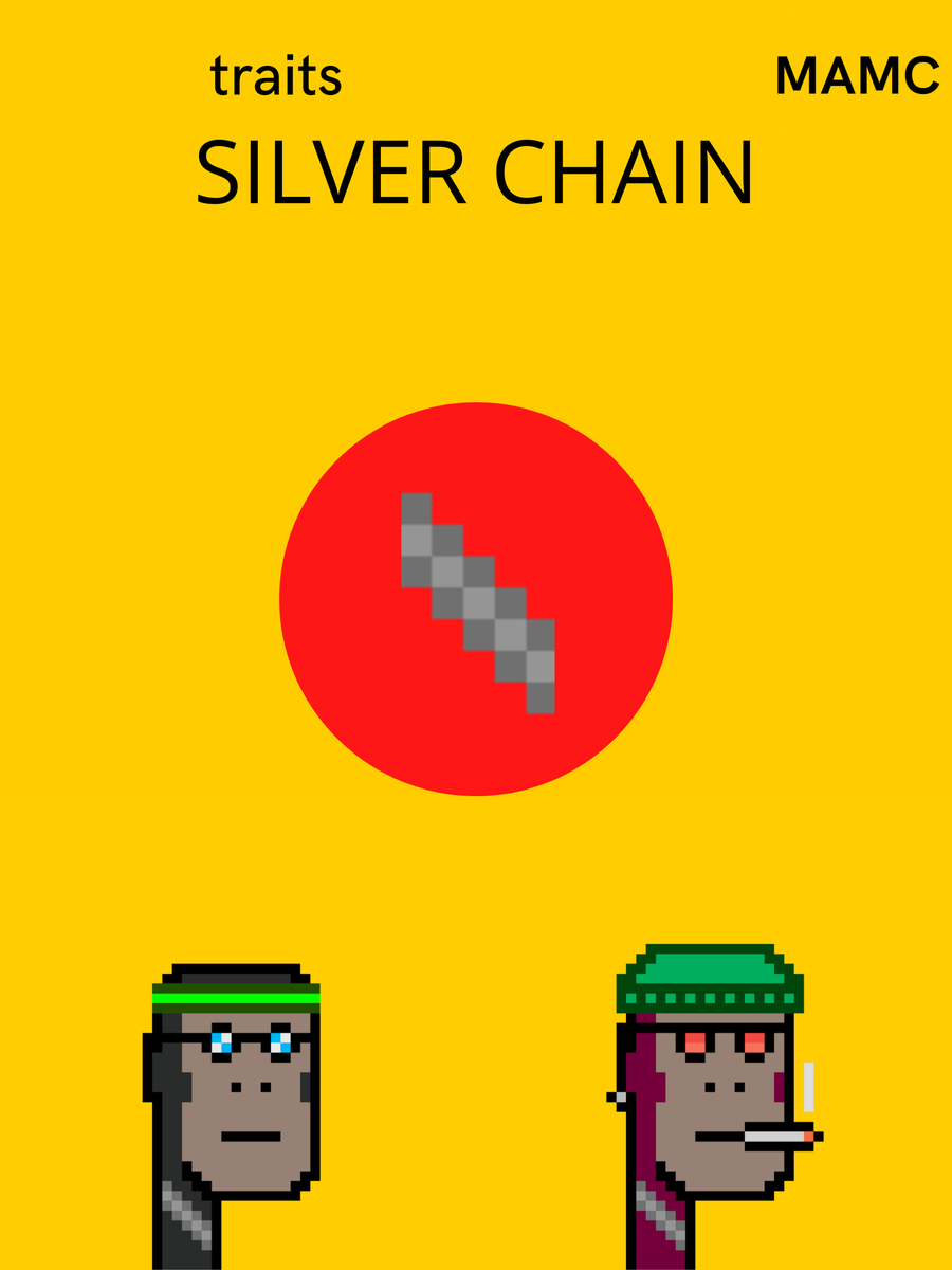 MetaApeEth's tweet photo. traits: silver chain

#NFT #NFTS #NFTProject #NFTCommunity #NFTCollection #Metaverse #OpenSeaNFT https://t.co/rTZknhr0m4