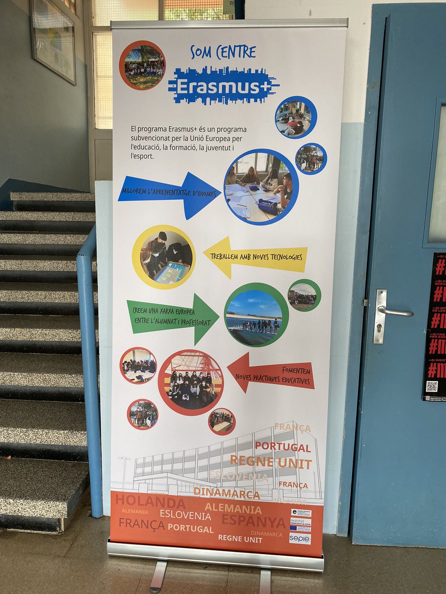 InstitutGoya's tweet photo. Estrenem pantalla “roll up” de difusió del nostre Pla Erasmus 22-27. El disseny és de la nostra companya Paula Puig, i ens agrada moltíssim 🥰 #somcentreerasmus #erasmusplus #erasmus #epluscatedu @sepiegob @consorciedubcn @educaciocat @bcn_hg @EplusCatEdu https://t.co/Xm8168ADsZ