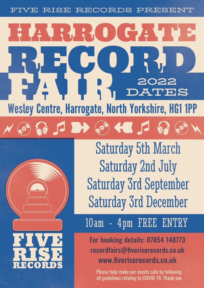 We are over in Harrogate this Saturday with our fully booked Record Fair - lots of great sellers and records on offer! Free admission - 10am - 4pm.