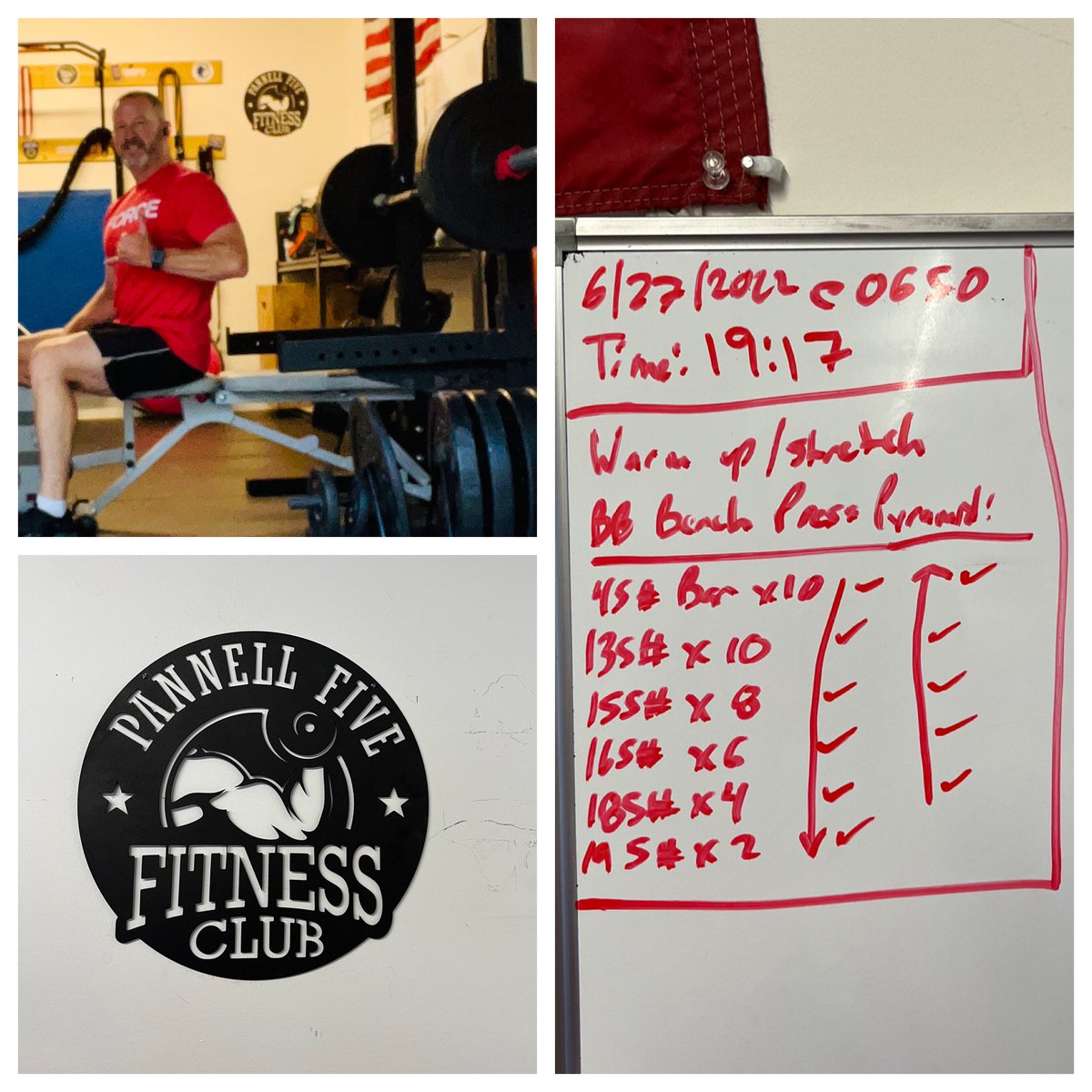 thekevinpannell's tweet image. Basic bench press pyramid.

#getafterit #peopleprocessprogress #pannell5fitness