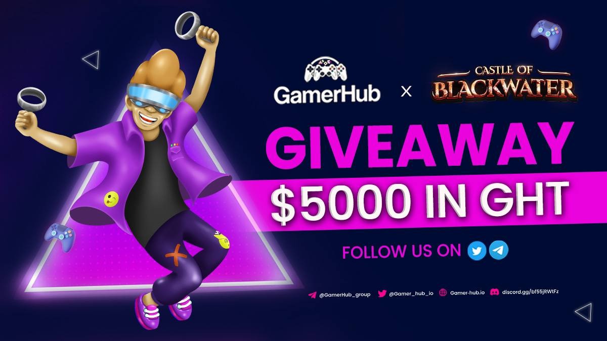 Blackwater_Town's tweet photo. GHT GIVEAWAY🚨

🚀#GamerHub X #CastleOfBlackwater

GamerHub is giving $5000 worth of GHT to lucky winners

🔰How to win? 

Simply Follow: 

Telegram> https://t.co/QuL3t9hDaQ
Twitter> https://t.co/4Tc91YceKG

To claim your GHT rewards, fill in your details> https://t.co/7pkdp3ErQN https://t.co/y9lAAOUmDH