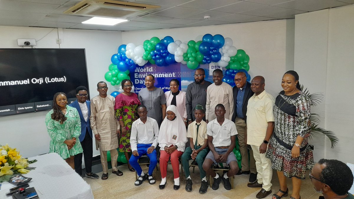 SDGRadioNG's tweet photo. Mrs. Ijeoma Ozulumba , Mr. Bonaventure Okhaimo- COO @DevBankNG alongside representatives of @FMEnvng + @cenbank students &amp; teachers at the #WorldEnvironmentDay
Essay competition Awards 
#DBN #DevBankNG #FinancingSustainableDevelopment #SDGRadio #SDGRadioNG #BeTheFuture https://t.co/OAMbl6ZeBB