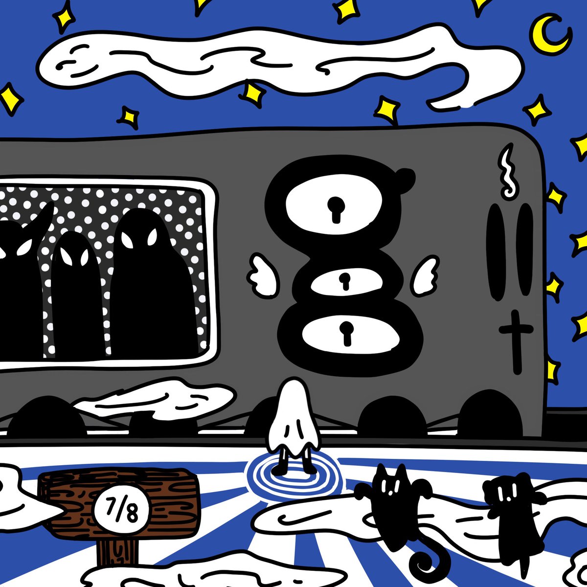 area6903's tweet image. Next Drops 🕋
&amp;gt; How to Enter Ghostly Town?

👻👻👻 
G 027 “ Brave or Leave ”
G 028 “ Calm Up ”
G 029 “ Platform 7/8 ”

JUST 0.8 N : CARD (1/1)
📟 300622 on @parashq
🚃 paras.id/collection/gho…

#artofghostlyg #nft #paras #nftthailand #nftthai #nftcommunity #NFTThaicommunity