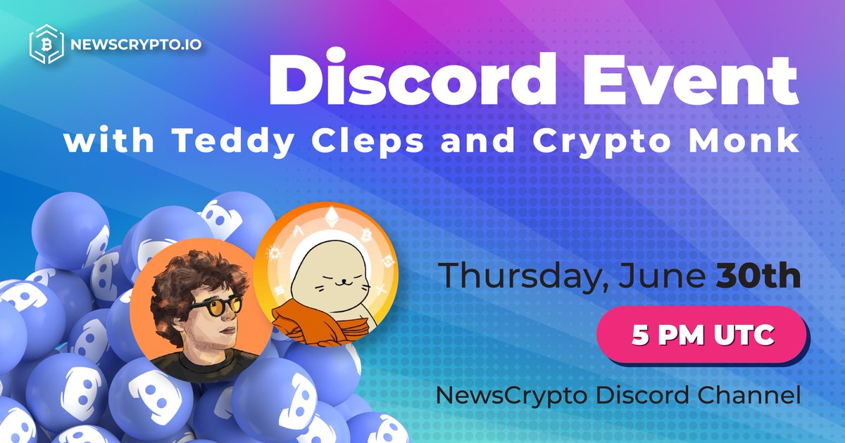 Numerico_AI's tweet photo. ⚡ We're hosting a SPECIAL event in our Discord this week ⚡

⌚ When? Thursday, June 30th at 5pm UTC

What will you learn? 
Everything related to the recent #crypto drama, combined with technical analysis hosted by @thecryptomonk  &amp; @TeddyCleps 🤝

See ya' there #NWCArmy 🚀 https://t.co/6Il2Tp9Tsp