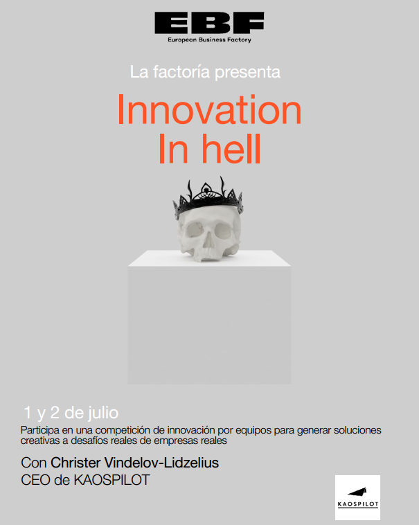 expocoruna's tweet photo. El 1 y 2 de julio, en EBF - EXPOCoruña, Innovation in hell.
"Y tú, ¿qué decides? Innovar o morir, esa es la cuestión"
#ebf #kaospilot #expocoruna https://t.co/q2HYa7DZrD
