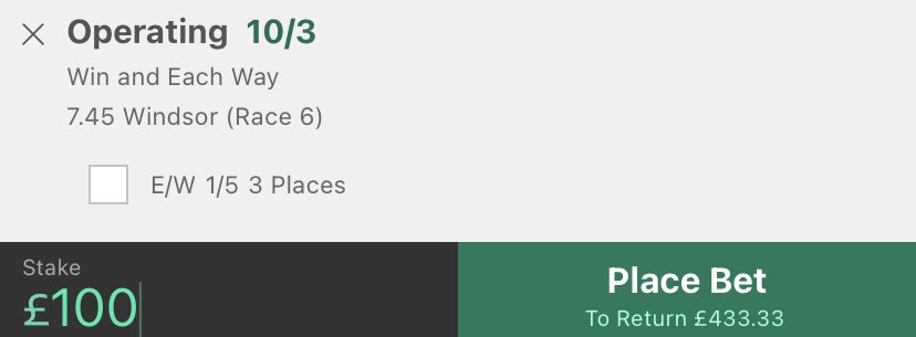 JPDTipping's tweet image. 🐴🐴🐴HORSES🐴🐴🐴
7:45 WINDSOR 
WIN BET💵