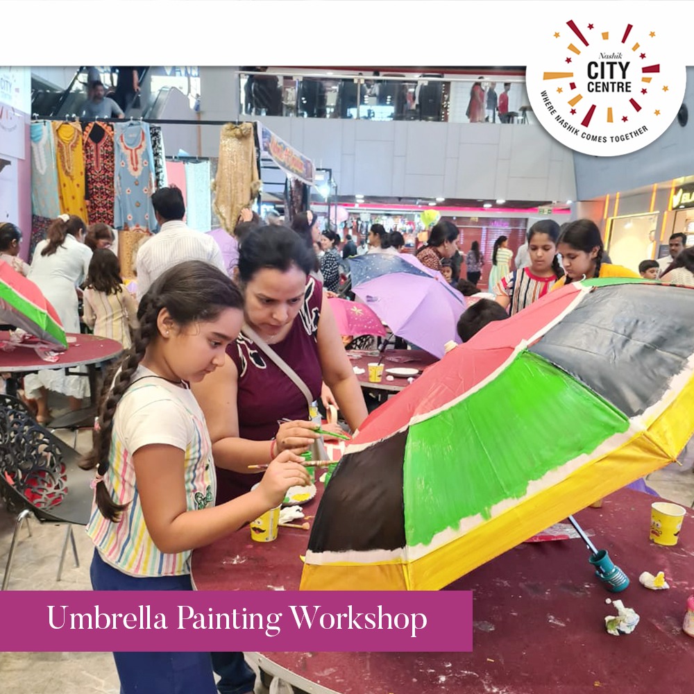 nasikcitycentre's tweet photo. Here's a glimpse from our Umbrella Painting Workshop where the participants unleashed their inner artist and personalised their own umbrella.

#ccm #umbrella #umbrellapainting #ccmnashik #citycentremallnashik #shoppingfest #summerstyle #mallevents #paintingworkshop https://t.co/k7wI3madAb