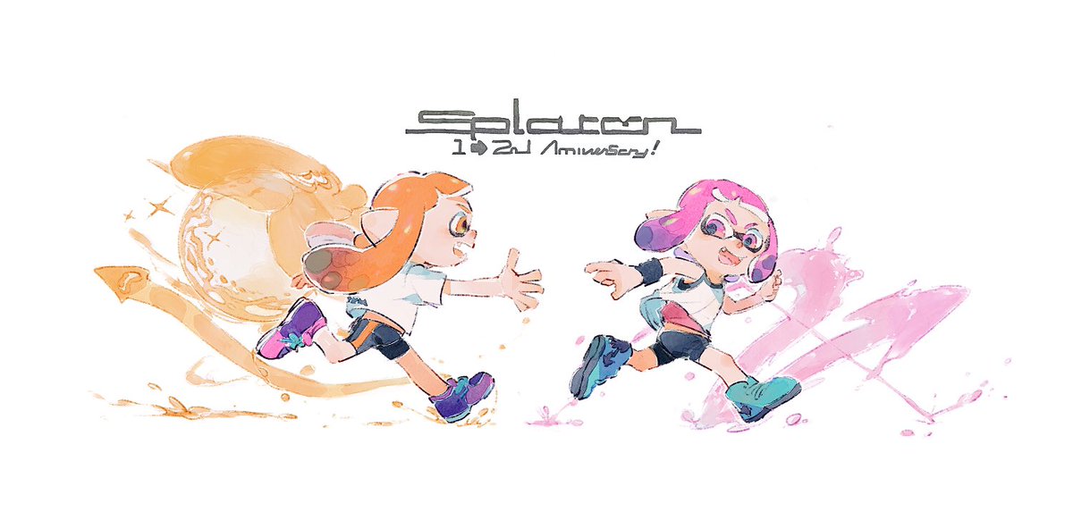インクリング ,イカガール(スプラトゥーン) 「2→3→4→5周年も見てくれ…6周年はサボりましたすみません… 」|め ば リ (ｶﾞﾀｶﾞﾀ)のイラスト