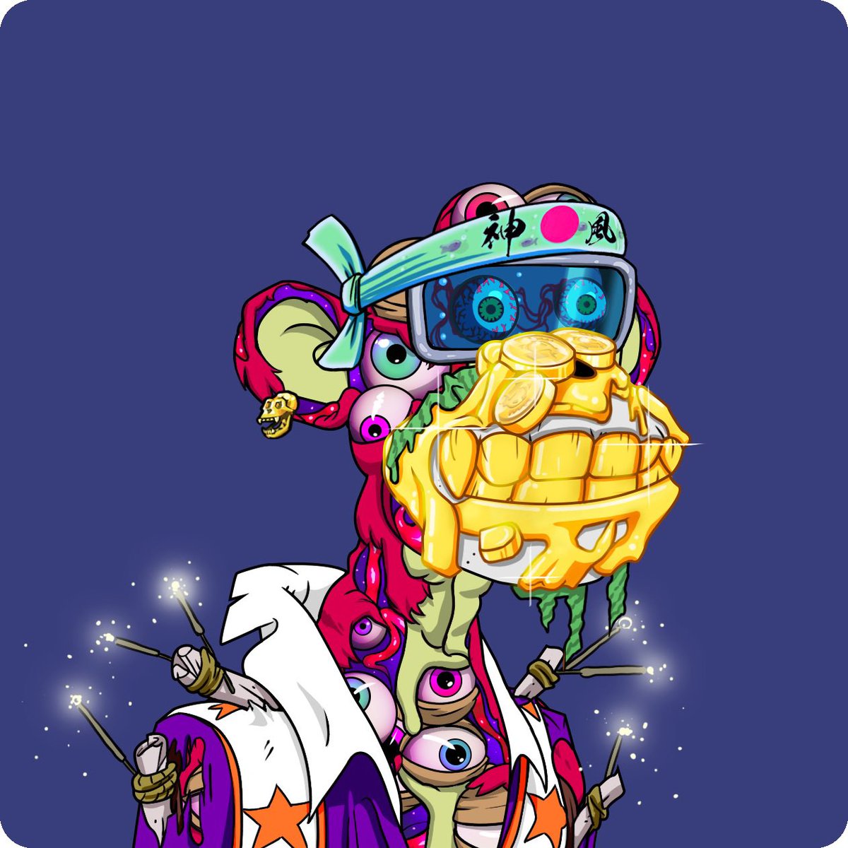 Happy #MutantMonday first time saying it with this ape 🦍 🍌  <a href="/BoredApeYC/">Bored Ape Yacht Club 🍌</a>