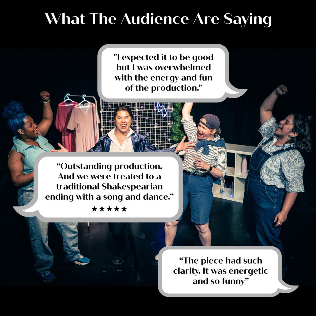 We have had an incredible response from our audiences. Still time to catch us @trinitytheatre this Friday!