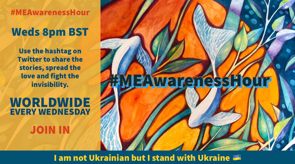 HappyHoundHouse's tweet photo. Remember the 1 hour chat #MEAwarenessHour
every Weds/Mercredi/Mittwoch at
20:00 BST
21:00 CEST (๐ @CyruxiME)
21.00 MEZ (๐ @LohMatt)
Hope thatโs right this week!
to talk all things #MyalgicEncephalomyelitis
#MECFS
๐ @AertbyLisa for the fabulous posters!
#ShareGoodScience https://t.co/jadLeVKoEl