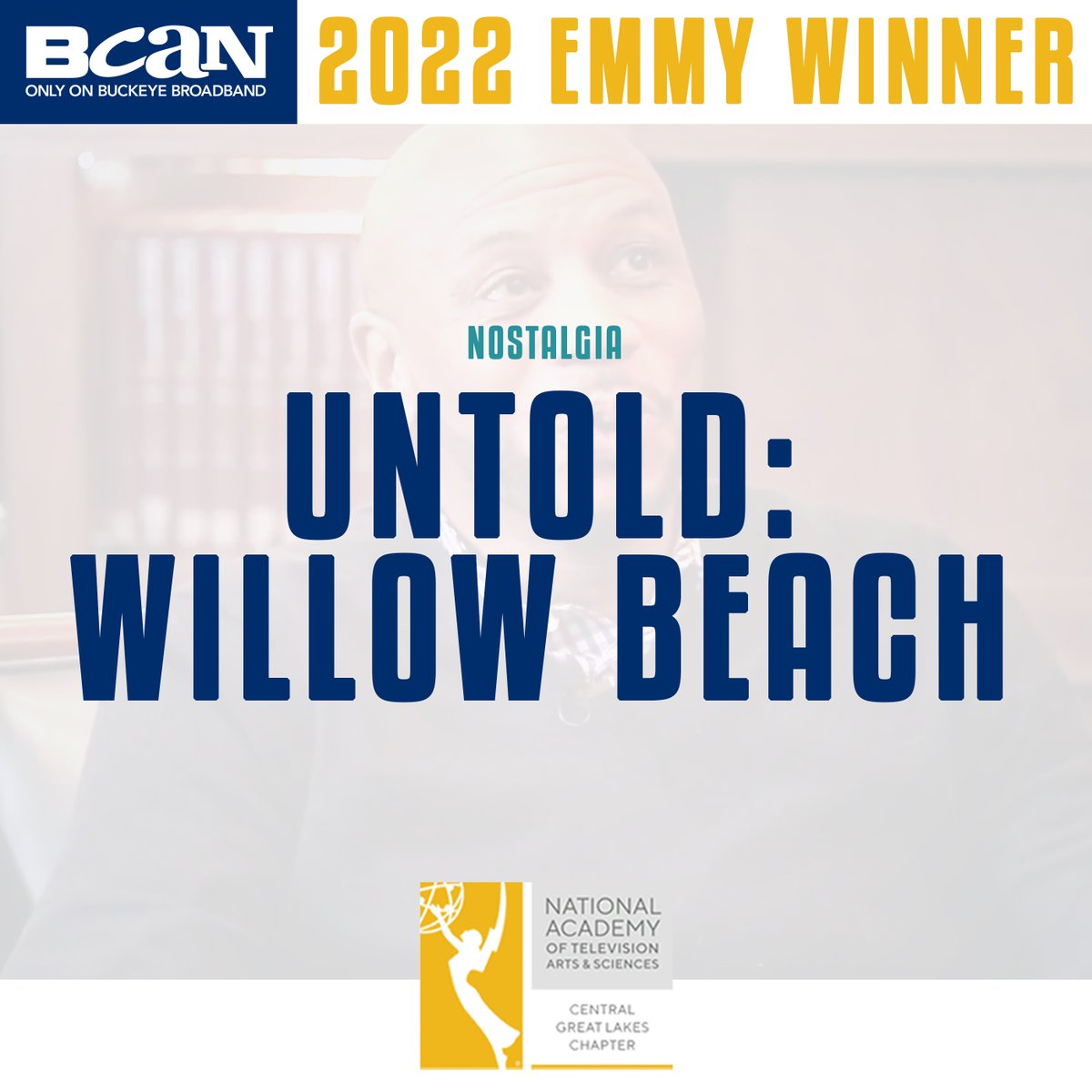 BCAN has won a @GreatLakesEmmys for UNTOLD: Willow Beach! 🏆 𝐂𝐨𝐧𝐠𝐫𝐚𝐭𝐮𝐥𝐚𝐭𝐢𝐨𝐧𝐬 to everyone involved in putting together such an incredible piece and you are so deserving of the recognition! 👏